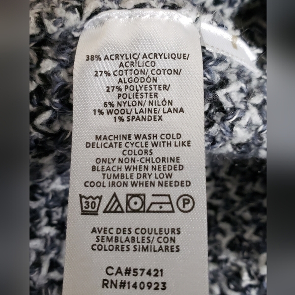 ANN TAYLOR LOFT CARDIGAN SZ XS BLACK GRAY WHITE - Picture 6 of 7